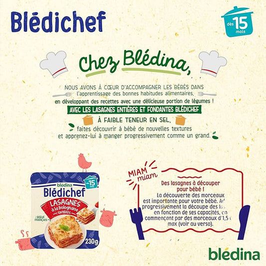 Plat Bébé Dès 15 Mois Lasagnes à la Bolognaise Blédichef BLEDINA