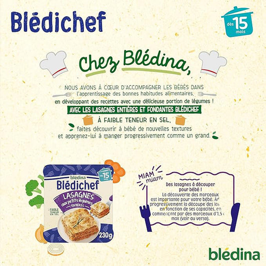 Baby Dish From 15 Months, Lasagna with Small Vegetables BLEDICHEF BLEDINA