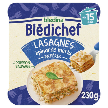 Plat Bébé Dès 15 Mois Lasagnes Épinards Merlu Blédichef BLEDINA