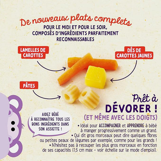 Plat Bébé du Soir Dès 15 Mois Légumes à la Provençale Pâtes Blédiner BLEDINA