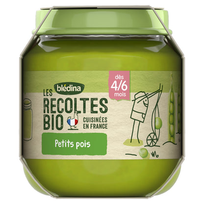 Plat Bébé Dès 4 à 6 Mois Brocolis Potimarron Petits Pois les Récoltes Bio BLEDINA