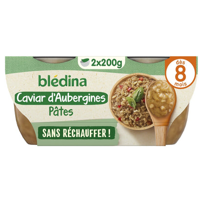 Cold Baby Dish From 8 Months Eggplant Caviar and Small BLEDINA Pasta
