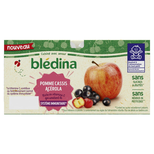Baby Compotes From 6 Months Apple Blackcurrant Acerola BLEDINA