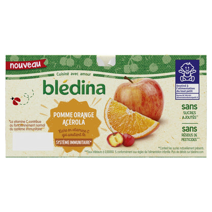 Baby Fruit Puree From 6 Months Apple Orange Acerola BLEDINA