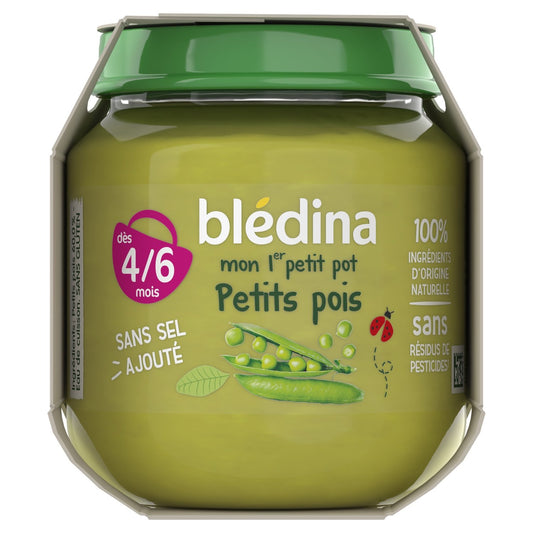 Plat Bébé Dès 4 à 6 Mois Petits Pois Haricots Verts Epinards Mon 1er Petit Pot BLEDINA