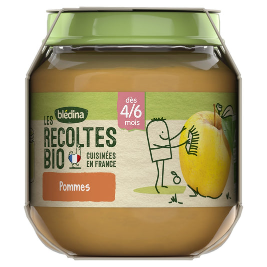 Baby Food Pot Compotes From 4-6 Months Apples Blackberries Prunes Les Récoltes Bio BLEDINA