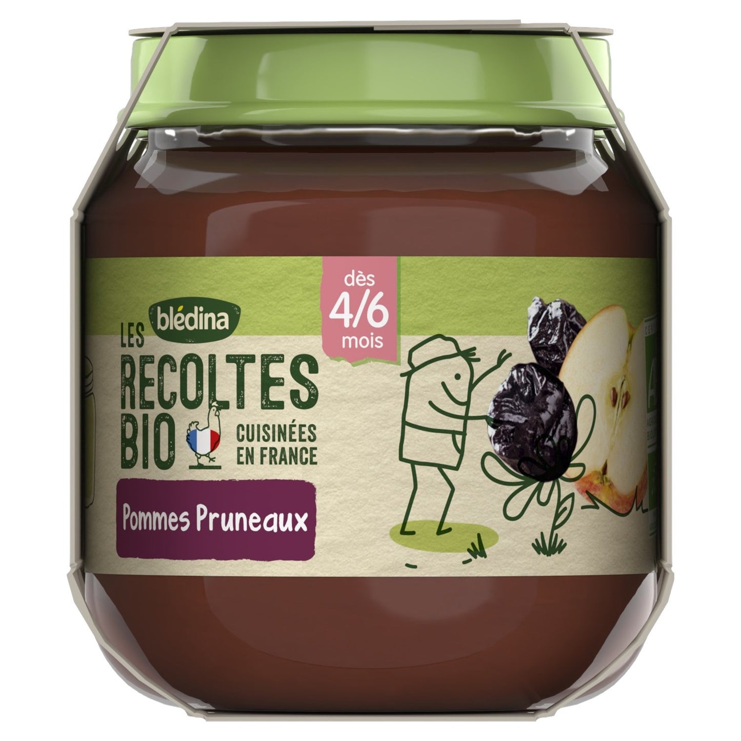 Baby Food Pot Compotes From 4-6 Months Apples Blackberries Prunes Les Récoltes Bio BLEDINA