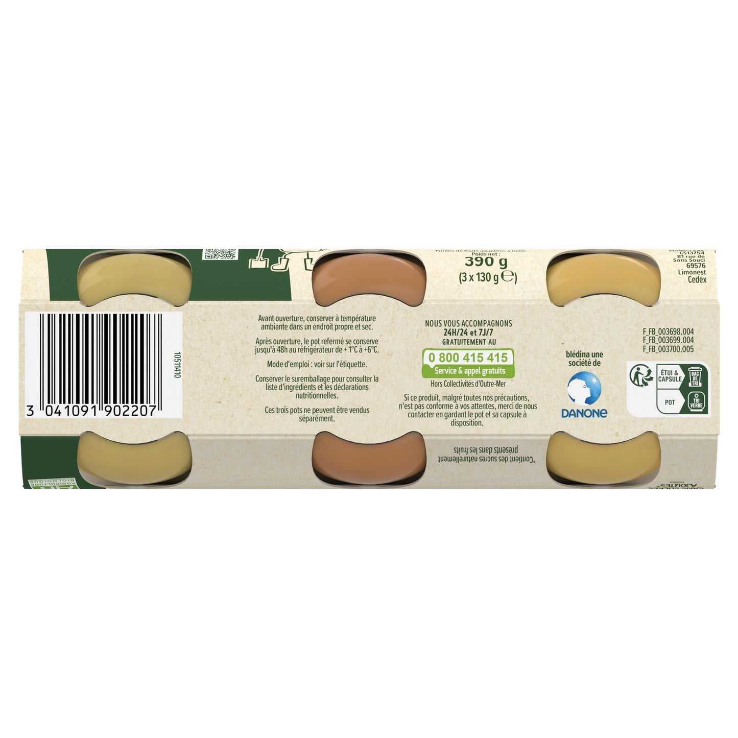 Baby Food Pots From 4-6 Months Apples Pears Strawberries Pineapple Les Récoltes Bio BLEDINA