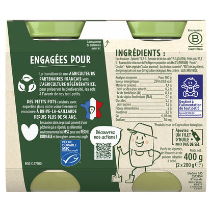 Babygericht ab 6 Monaten Spinat Grieß Lachs Les Récoltes Engagées Blédina BLEDINA