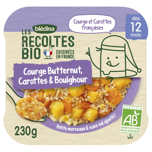 Baby Dish From 12 Months Butternut Squash Carrots Bulgur Les Récoltes Bio BLEDINA