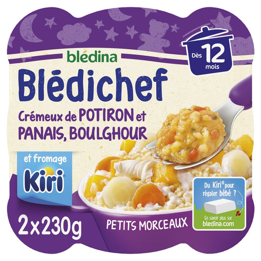Plat Bébé du Soir Dès 12 Mois Potiron Panais Boulghour Kiri Blédichef BLEDINA