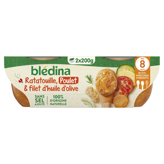 Plat Bébé Dès 8 Mois Ratatouille Poulet Blédina BLEDINA les 2 pots de 200g