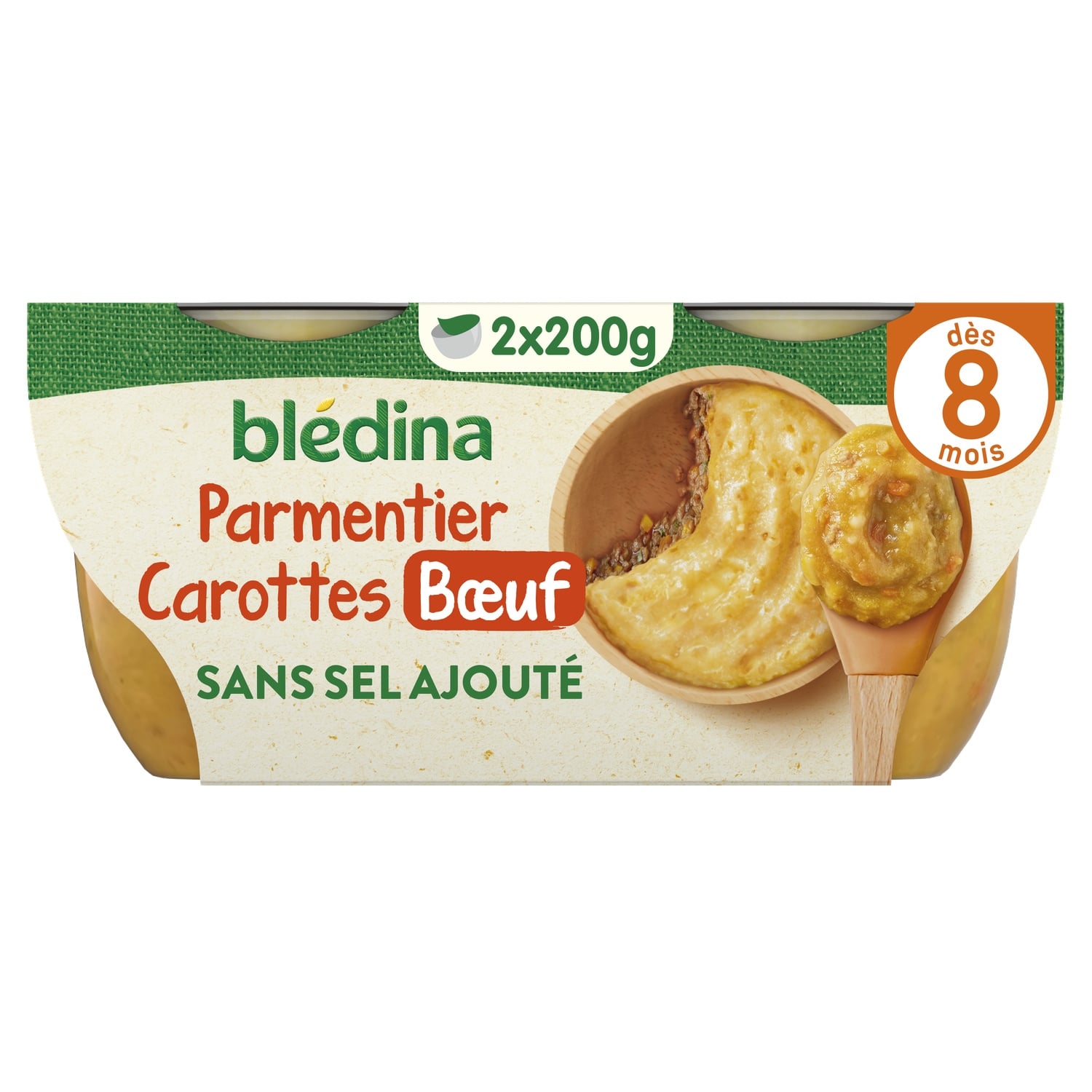 Plat bébé dès 8 Mois Carottes et Bœuf Mes premiers repas BLEDINA 