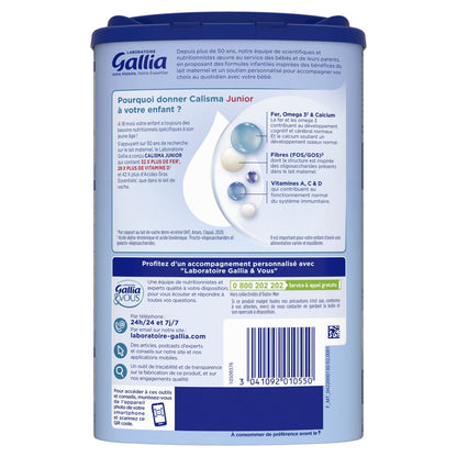 Lait bébé en poudre 4ème âge Dès 18 Mois Calisma Junior GALLIA 