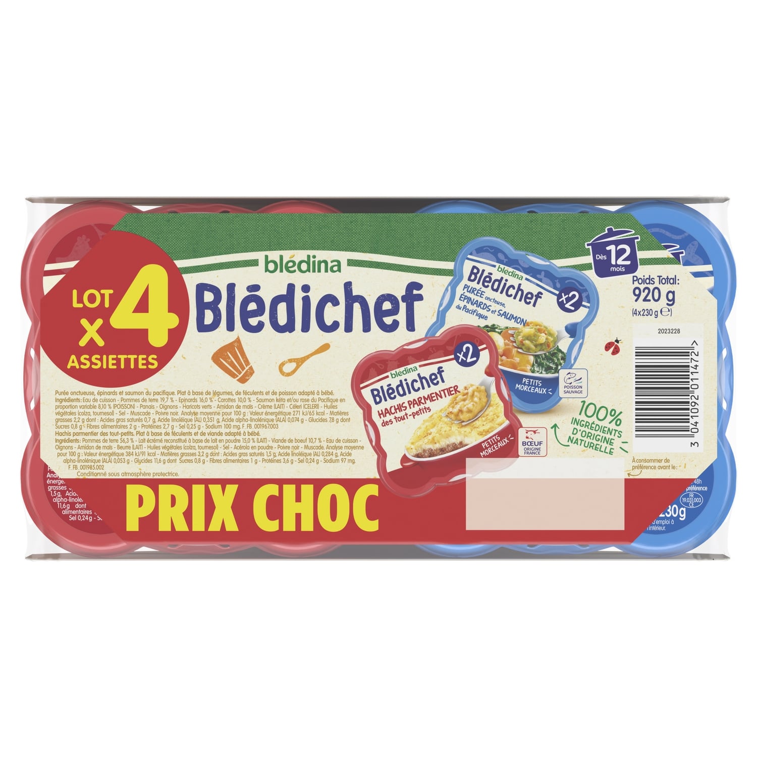 Plat bébé dès 12 mois Hachis Parmentier Blédichef BLEDINA 