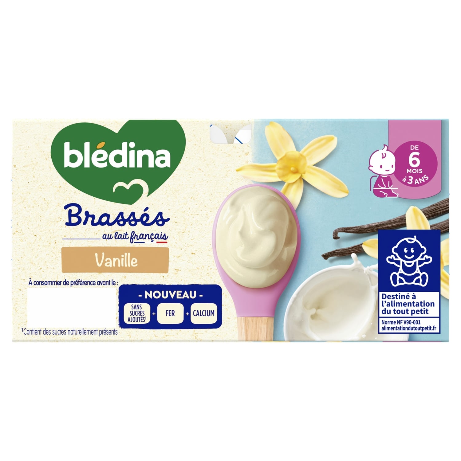 Dessert lacté bébé dès 6 mois Vanille Brassés BLEDINA 