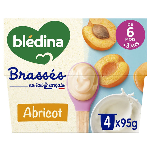 Yaourt Brassé Abricot Bébé BLEDINA le paquet de 4x95g