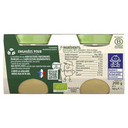 Organic Pear Fruit Puree for Babies from 4/6 Months BLEDINA