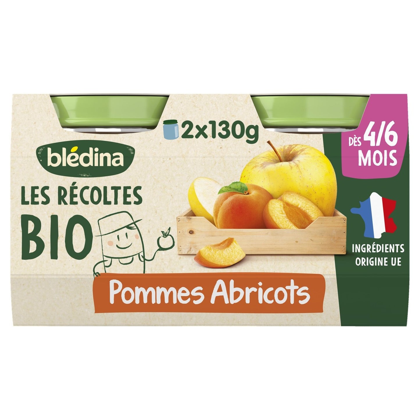 BLEDINA Baby Fruit Puree Apples Apricots From 4/6 Months