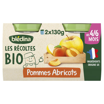 BLEDINA Baby Fruit Puree Apples Apricots From 4/6 Months