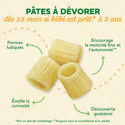 Pâtes à dévorer de 15 mois à 3 ans Blé Tendre Petits Pois BLEDINA 