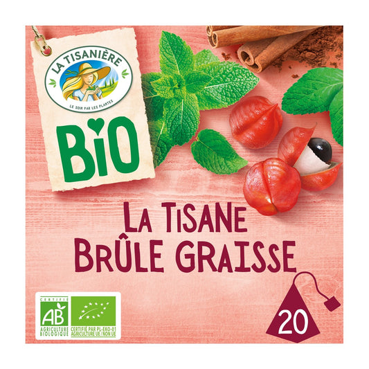 Infusion Brule Graisse Bio LA TISANIERE la boite de 20 sachets