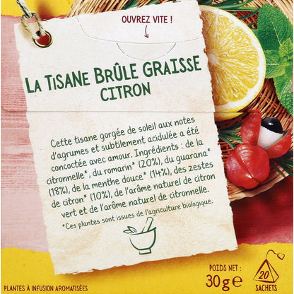 Infusion Citron Brûle Graisse Bio LA TISANIERE