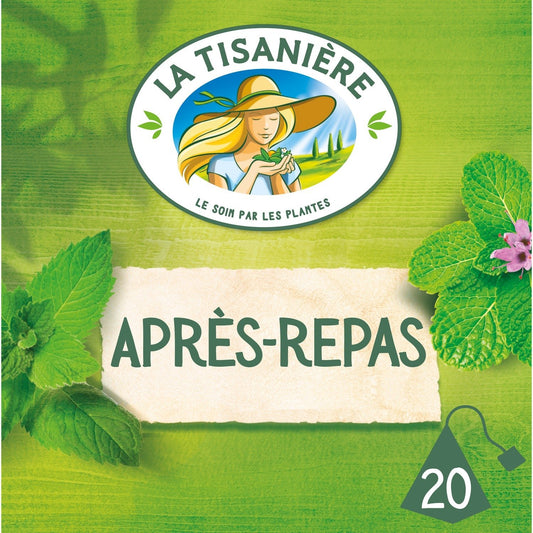 Infusion Anis-Vert Menthe Verveine LA TISANIERE la boite de 20 sachets