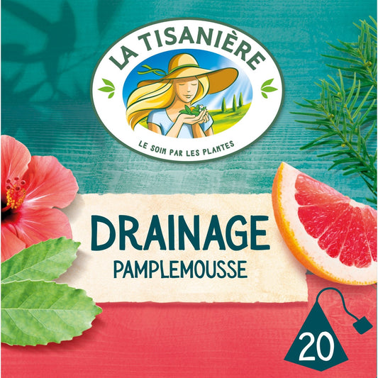 Infusion Pamplemousse Drainage LA TISANIERE la boite de 20 sachets