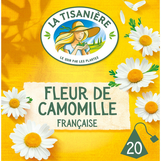 Infusion Fleur de Camomille LA TISANIERE la boite de 20 sachets