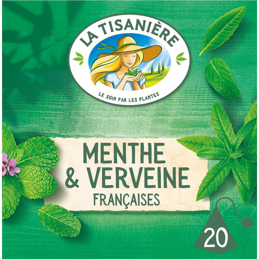 Infusion Menthe Verveine LA TISANIERE la boite de 20 sachets