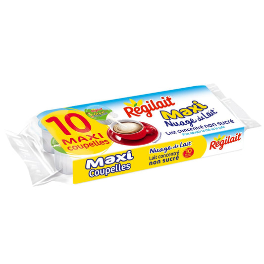 Lait Concentré Non Sucré Nuage de Lait REGILAIT les 10 maxi coupelles de 14g