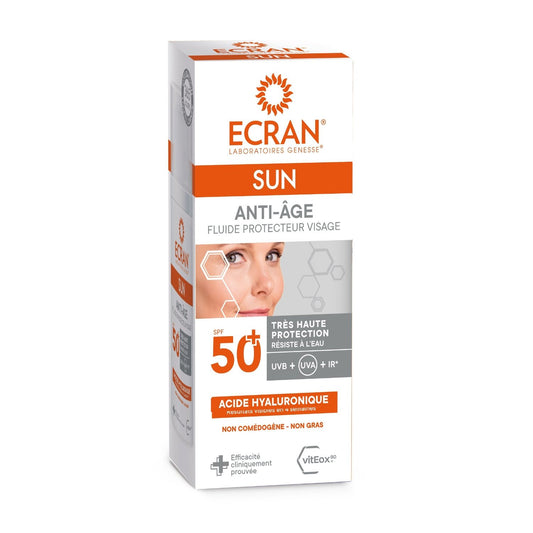 Crème Solaire Visage Anti-Tâches Anti-Âge Spf 50+ Viteox80 ECRAN LABORATOIRES GENESSE le flacon de 50mL
