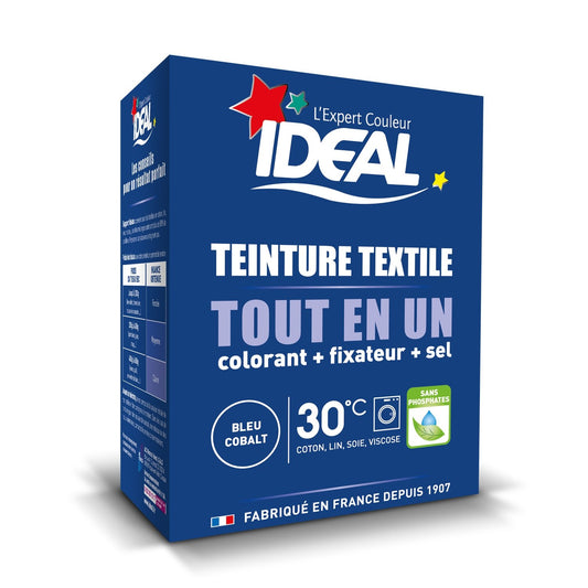 Teinture Textile Bleu Cobalt Longue Durée IDEAL la boite de 230g