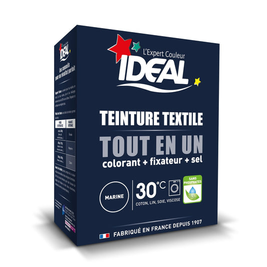 Teinture Textile Tout en Un Marine IDEAL la boite de 350 g