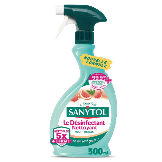 Nettoyant Ménager Multi-Usages Désinfectant Pamplemousse Citronnelle SANYTOL le flacon de 500mL