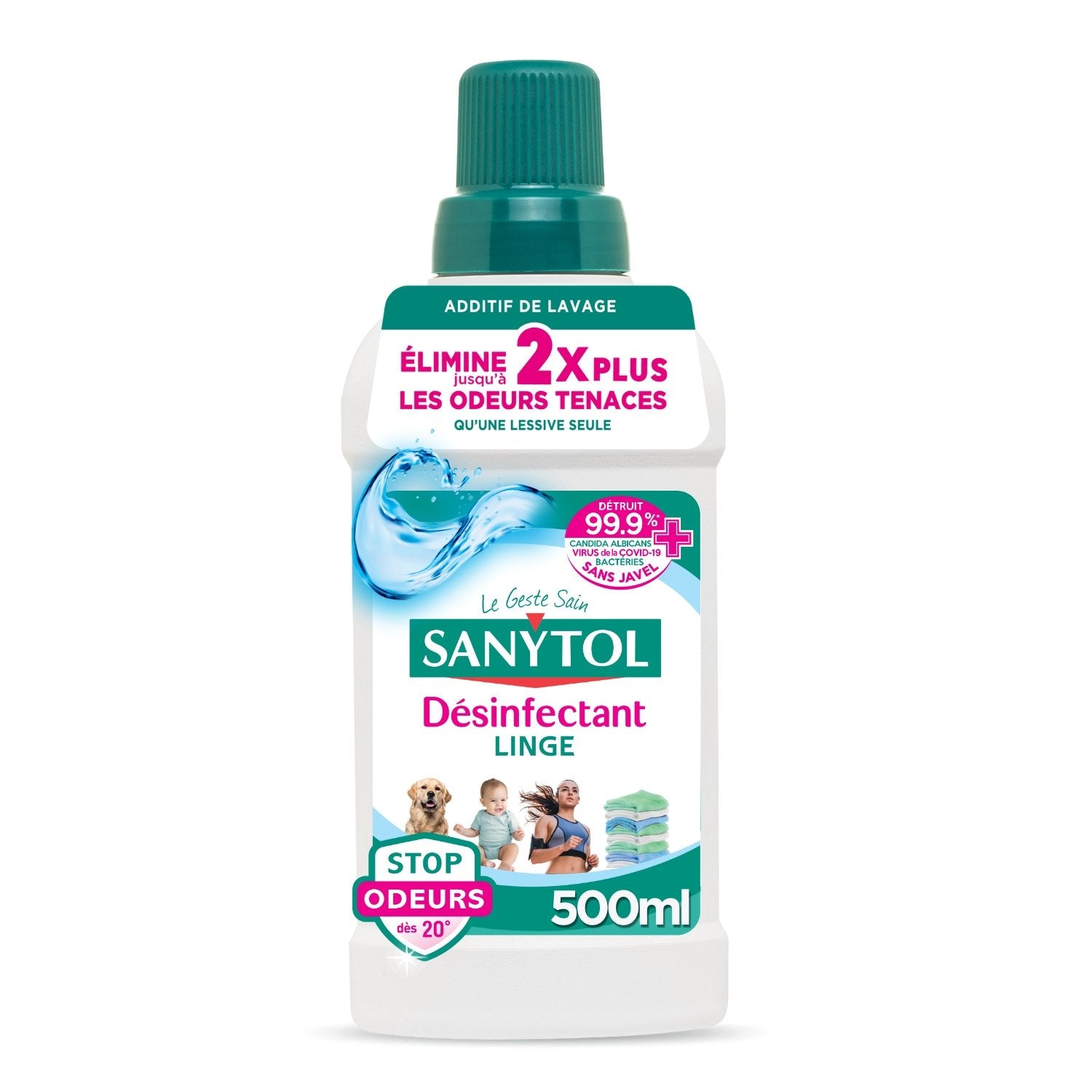 Désinfectant Linge Anti-Odeurs Parfum Fraîcheur Active SANYTOL le bidon de 500mL