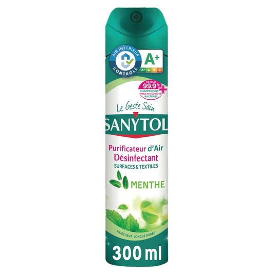 Purificateur Spray Désinfectant Menthe SANYTOL l'aérosol de 300mL