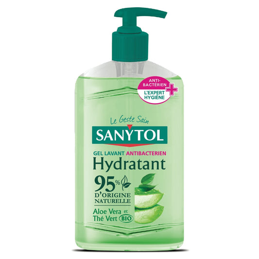 SANYTOL Liquid Hand Soap with Antibacterial Action, Aloe Vera, Organic Green Tea