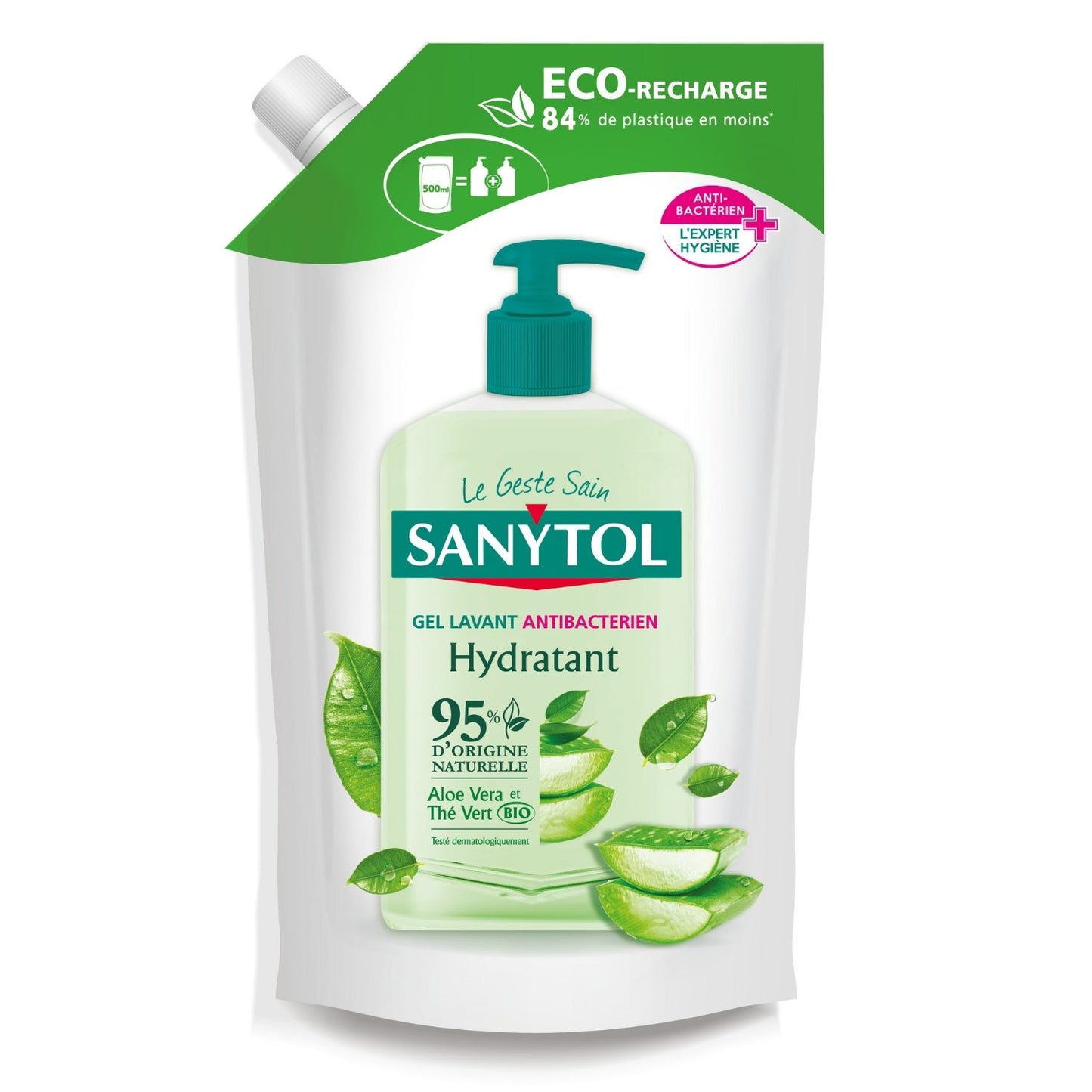 SANYTOL Aloe Vera &amp; Organic Green Tea Moisturizing Antibacterial Wash Gel Refill