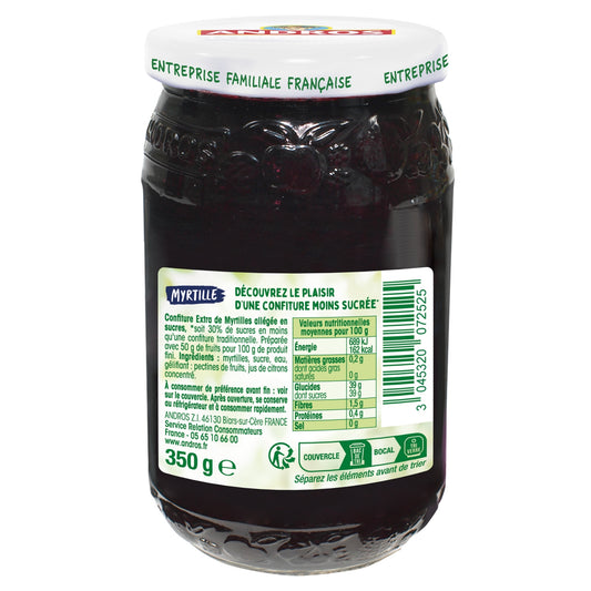 Confiture Myrtille Allégée en Sucres ANDROS