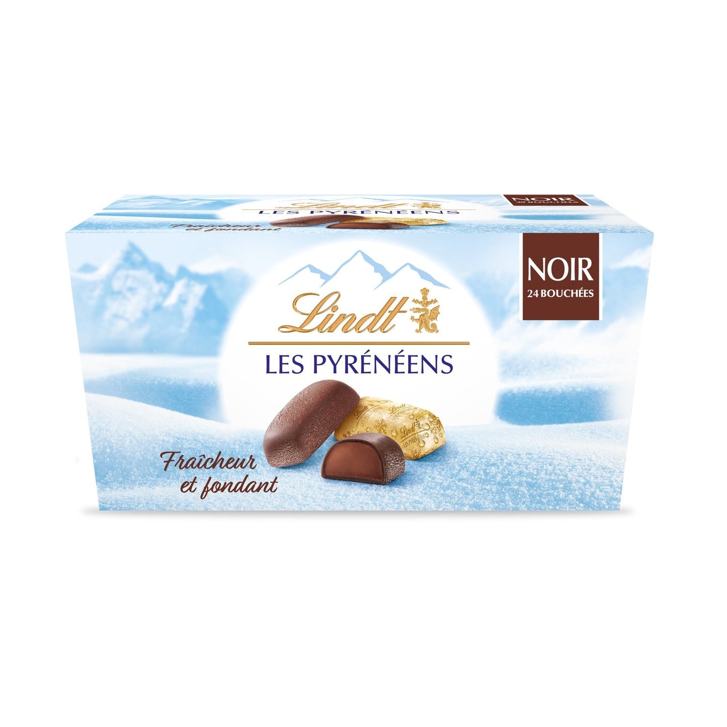 Bouchées de Chocolat Noir, Pyrénéens LINDT - Gamme de Noël 2025 la boite de 175g