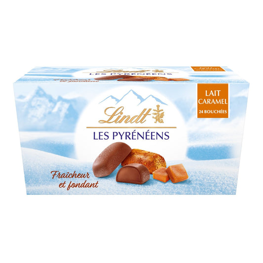 Bouchées de Chocolat Lait Caramel, Pyrénéens LINDT - Gamme de Noël 2025 la boite de 175g
