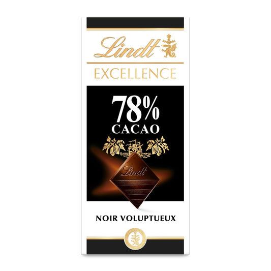 Tablette de Chocolat Noir 78% LINDT EXCELLENCE La tablette de 100g