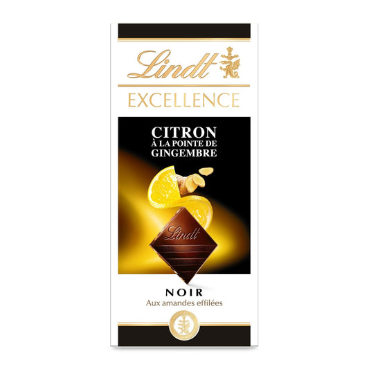 LINDT Excellence Lemon Ginger Dark Chocolate Bar