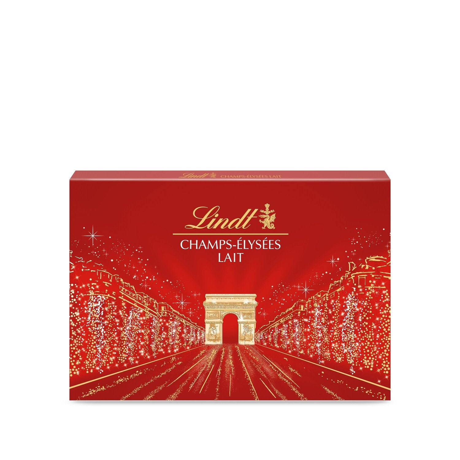 Assortiment de Chocolats Lait, Champs-Elysées LINDT - Gamme de Noël 2025 la boite de 482g
