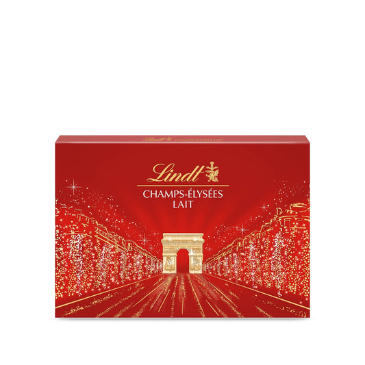 Assortiment de Chocolats Lait, Champs-Elysées LINDT - Gamme de Noël 2025 la boite de 482g
