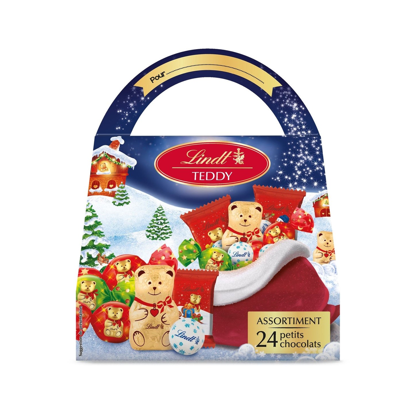 Bouchées de Chocolat Lait, Teddy LINDT - Gamme de Noël 2025 la boite de 154g