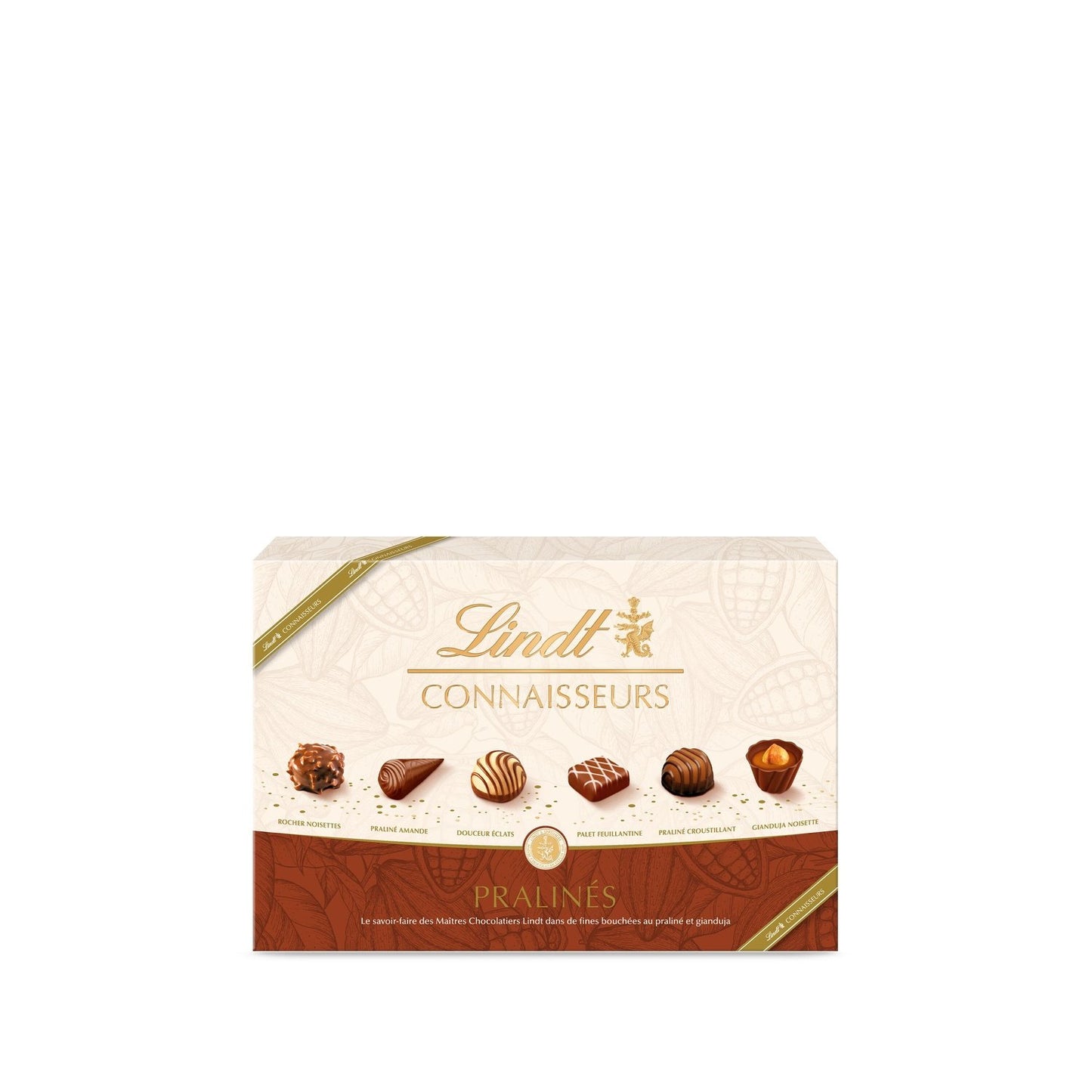 Bouchées de Chocolat Lait praliné, Lindt Connaisseurs LINDT - Gamme de Noël 2025 la boite de 184g