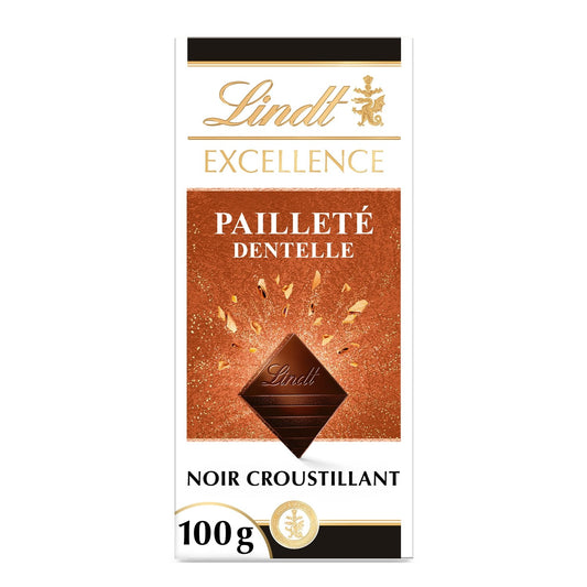Tablette de Chocolat Noir Excellence Crêpe Dentelle LINDT La tablette de 100g